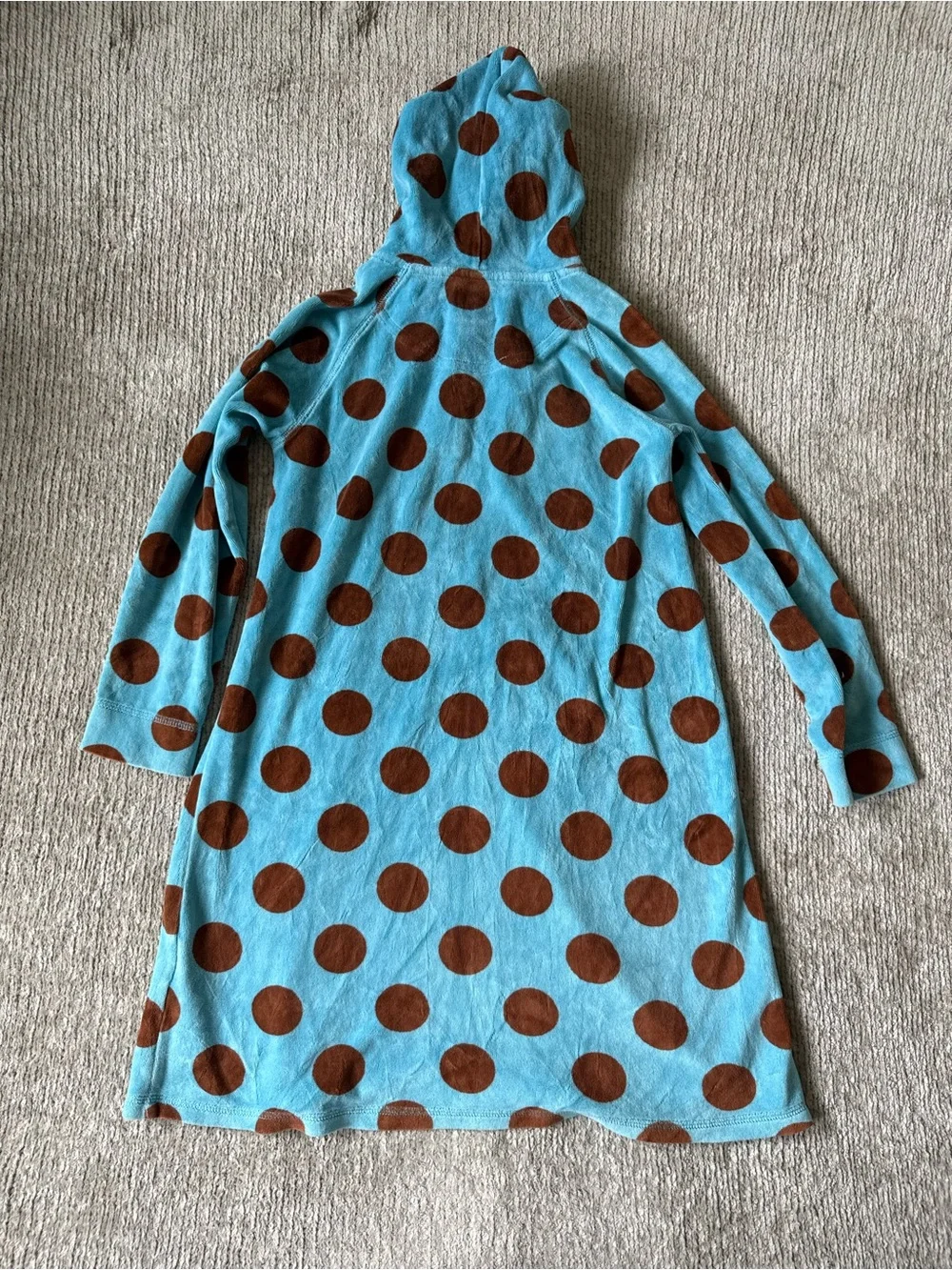 Mini Boden Hooded Beach Cover Up Polka Dot Swim Coverup Size 9-10Y